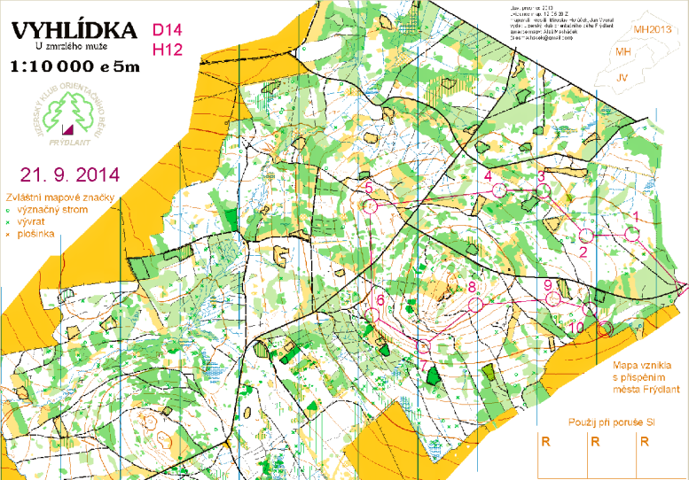 Pozvánka 2. závod Ještědského žebříčku mládeže – podzim 2014 v OB na klasické trati, 11. závod Ještědského žebříčku dospělých 2014 v OB na klasické trati rankingový (koeficient 1,00) a veřejný závod 1 001