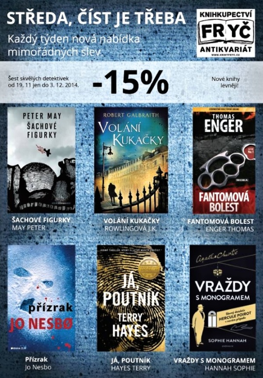 STŘEDA, ČÍST JE TŘEBA - předvánoční akci pro Vás připravilo Knihkupectví Fryč 1 od_stredy_u_Fryce