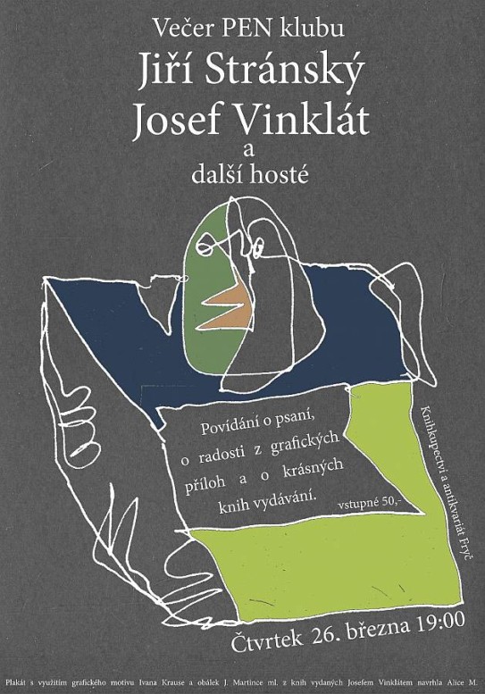 Pozvánka na čtvrteční večer do Knihkupectví a antikvariátu Fryč 1 JiStranskyJosVinklat