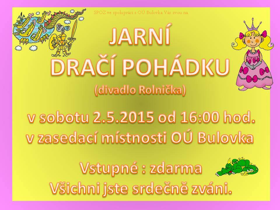 Pozvánka na Jarní dračí pohádku do Bulovky