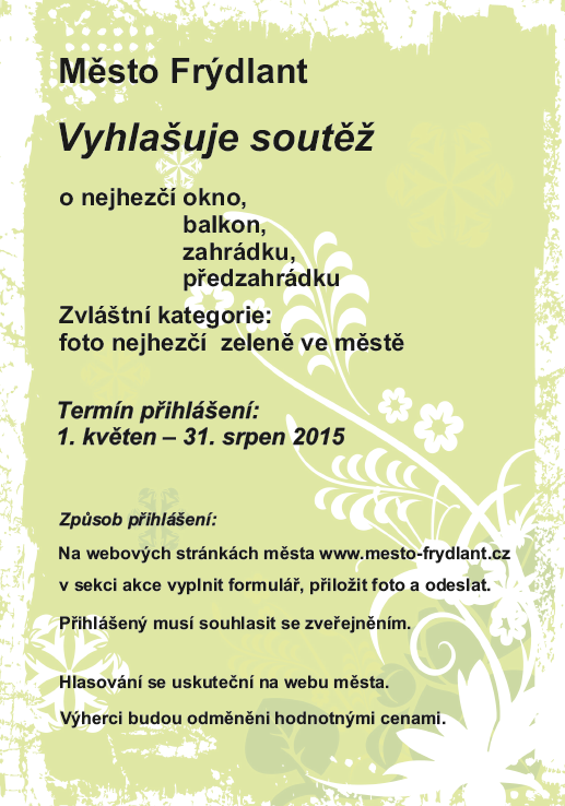 Soutěž o nejhezčí okno, balkon, zahrádku