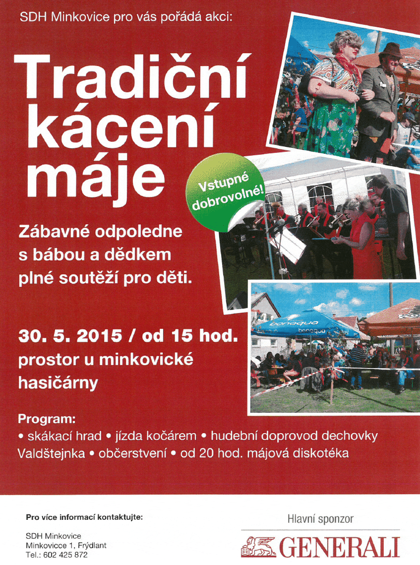 Tradiční kácení máje v Minkovicích