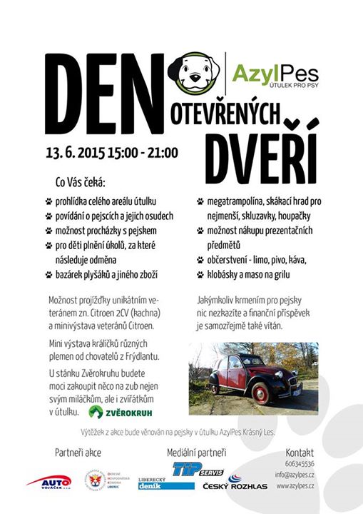 Restaurace, pohostinství, jídelny, kavárny, čajovny a bistra 25 Den otevřených dveří v útulku Azyl Pes Krásný Les