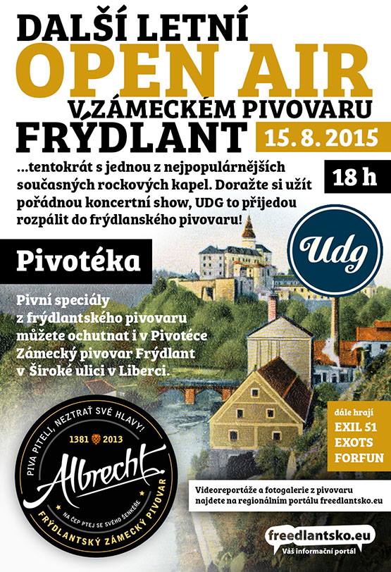 Již zítra! Open Air v Zámeckém pivovaru Frýdlant