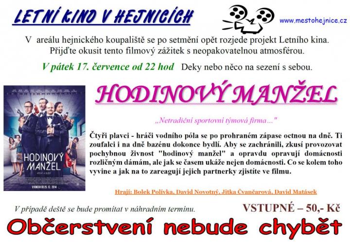 Kalendář akcí na Frýdlantsku a v okolí 54 Páteční večer bude od 22 hodin patřit opět letnímu kinu na koupališti v Hejnicích