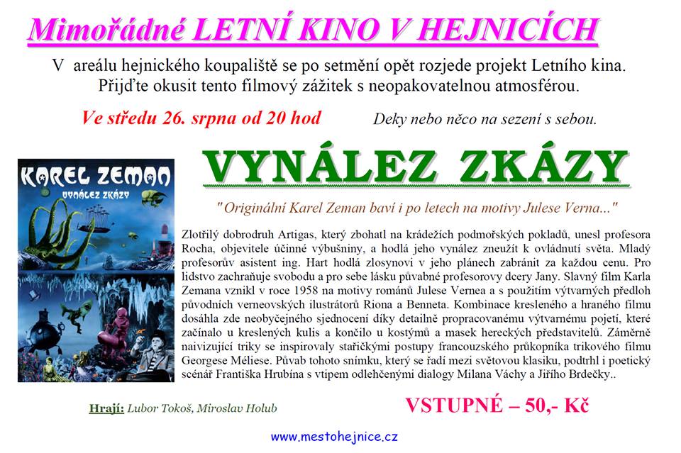 Mimořádné letní kino v Hejnicích