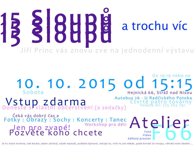 Pozvánka na výstavu 15 Sloupů