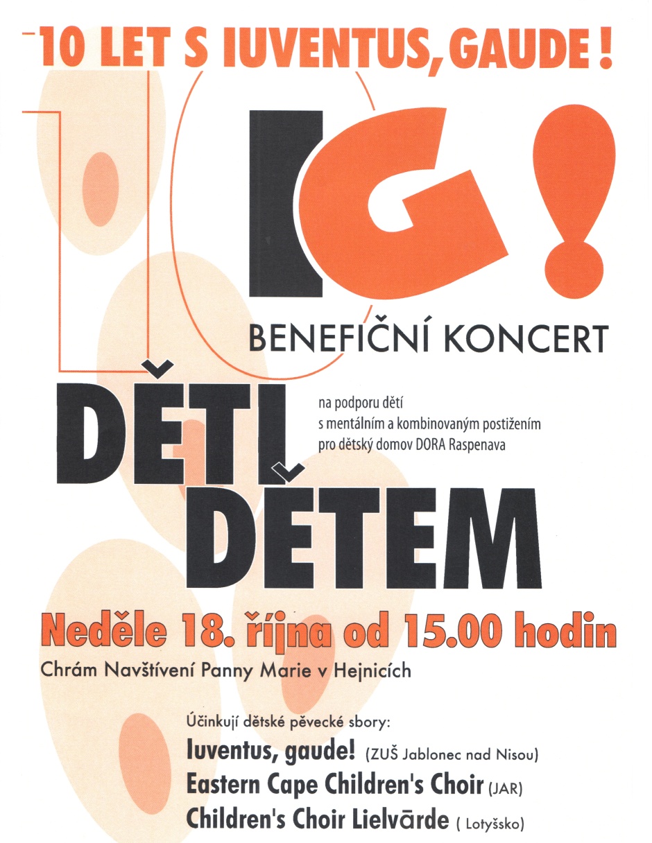 Pozvánka na benefiční koncert Děti dětem