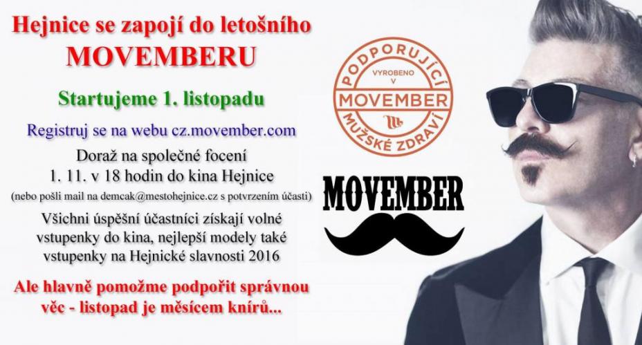 Pojďme se s Hejnicemi připojit do MOVEMBERU…