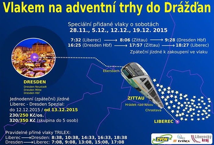 Adventní vlaky do Drážďan 2015