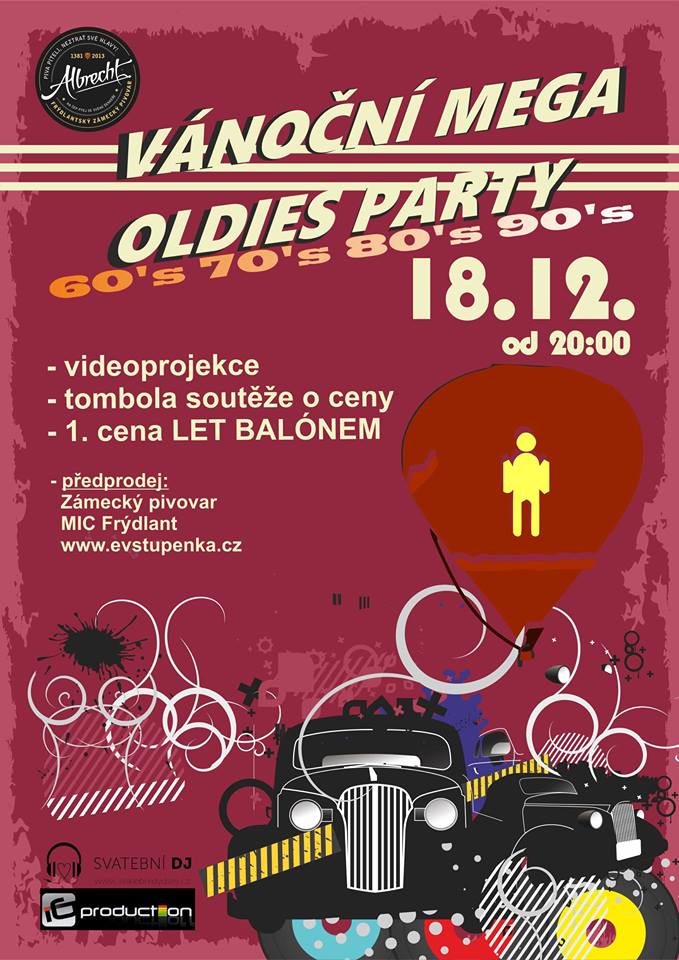 Vánoční MEGA OLDIES party v Zámeckém pivovaru Frýdlant