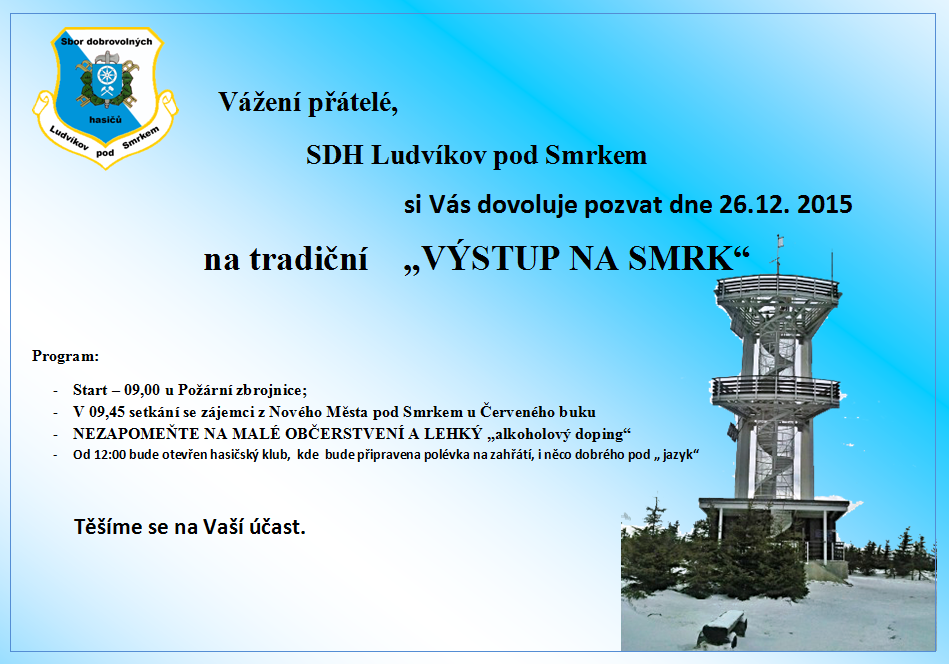 Pozvánka na tradiční výstup na Smrk