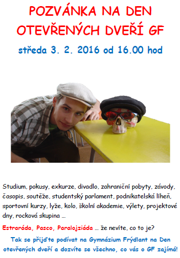 Pozvánka na den otevřených dveří GF