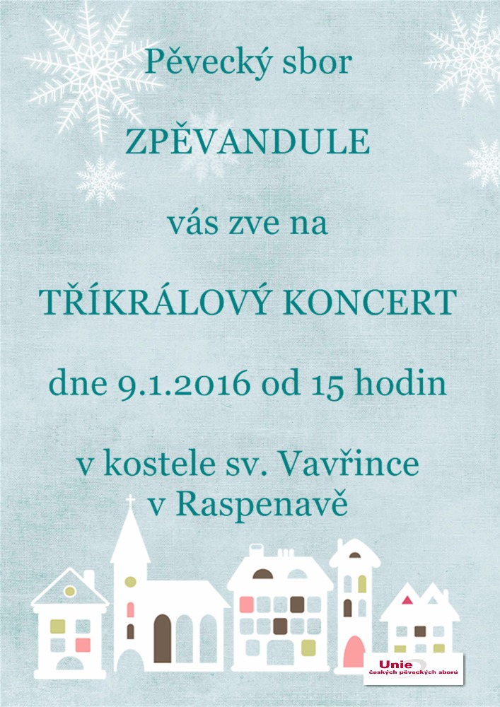 Pozvánka na Tříkrálový koncert