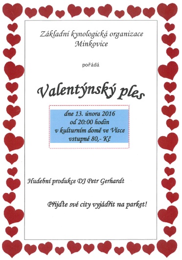 Valentýnský ples v Kulturním domě ve Vísce