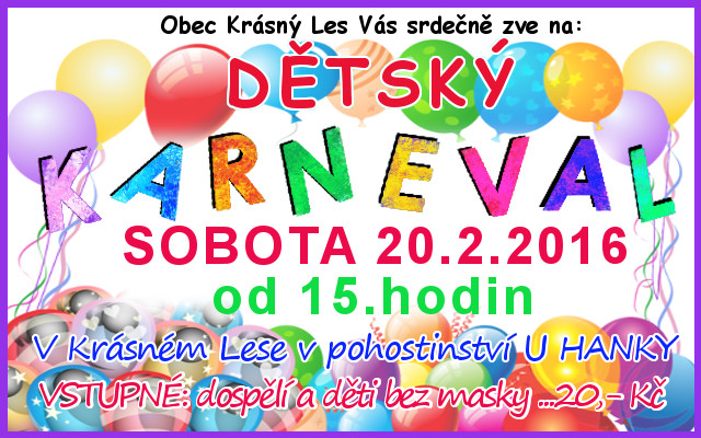 Dětský karneval v Krásném Lese