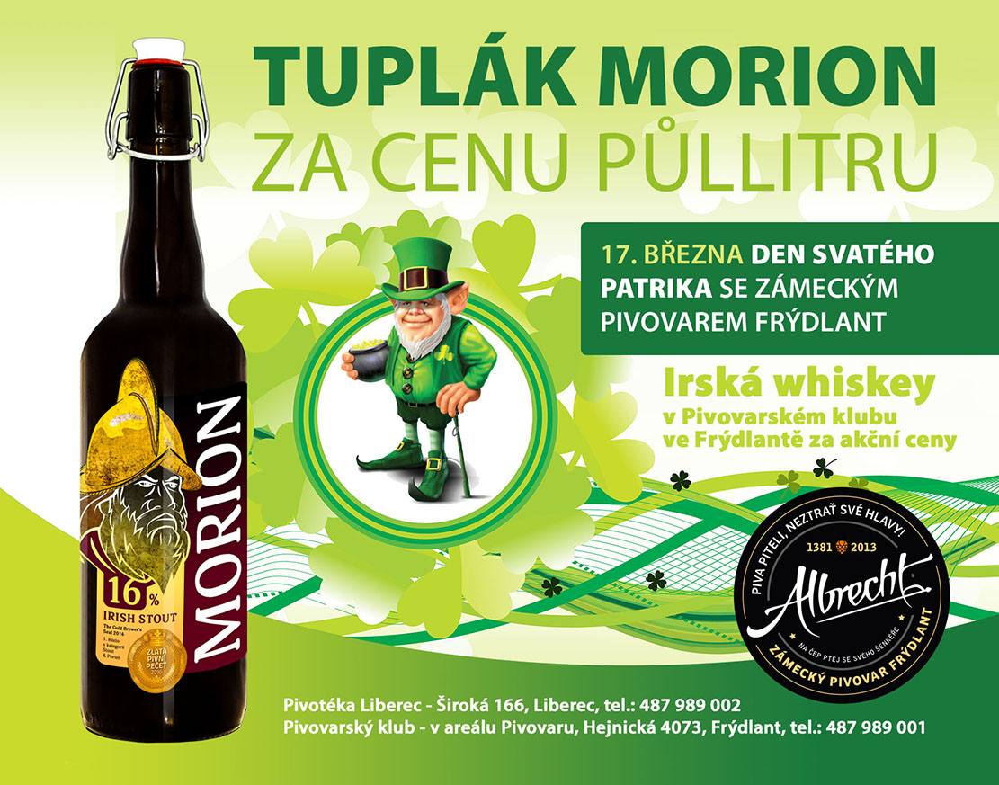 Tuplák Irish Stout Morionu za cenu půllitru