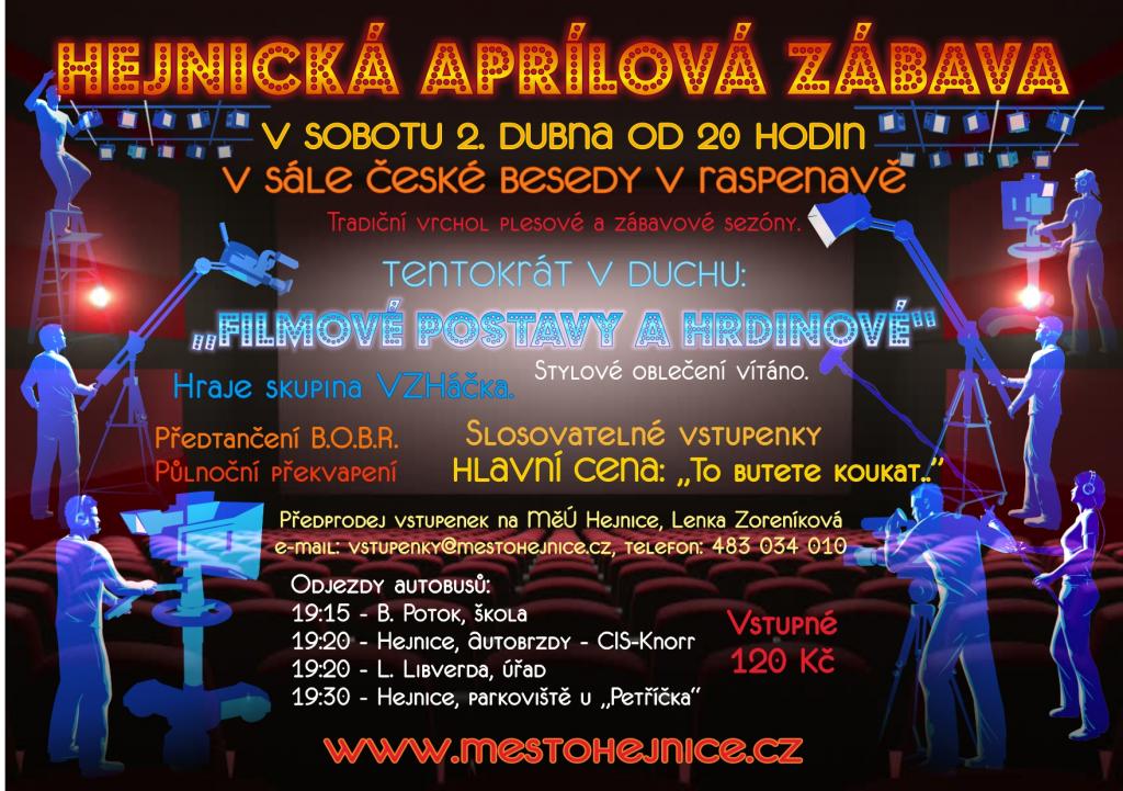 Hejnická Aprílová zábava je tuto sobotu 2. dubna