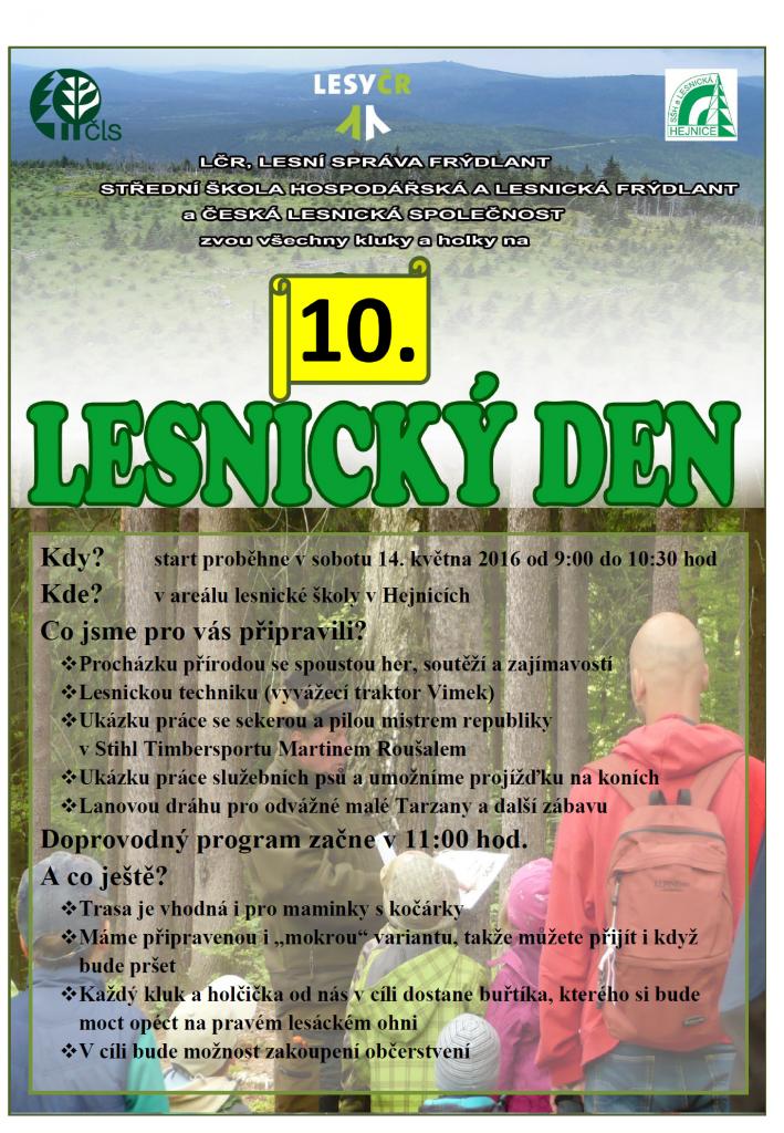 Pozvánka pro všechny holky a kluky na 10. Lesnický den