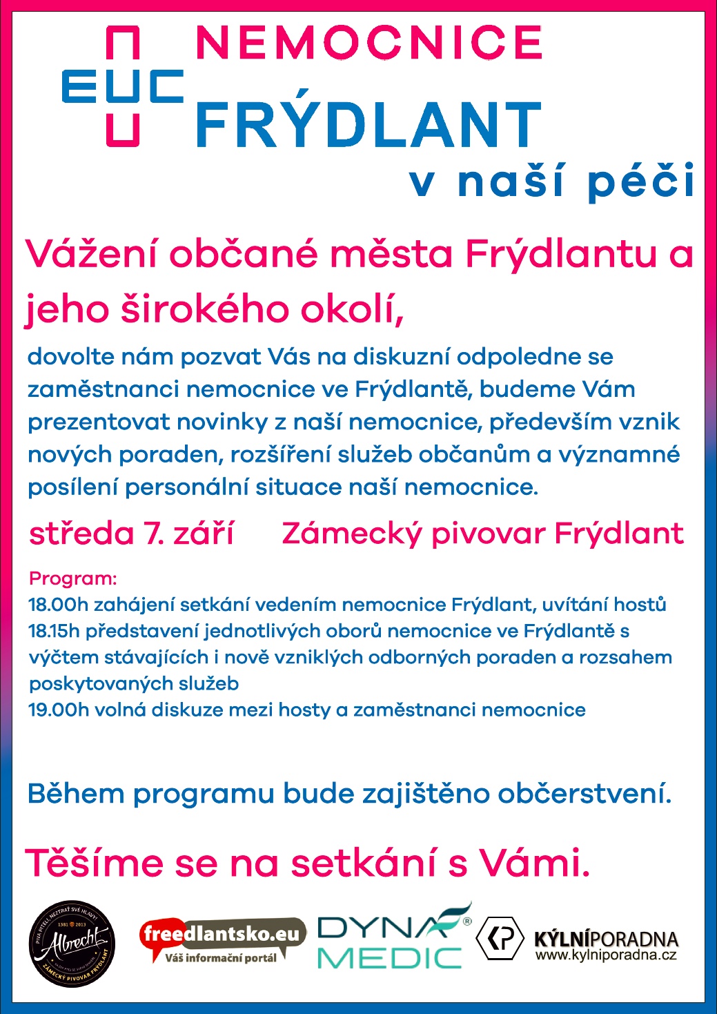 Pozvánka na diskuzní odpoledne se zaměstnanci nemocnice ve Frýdlantě 2 1