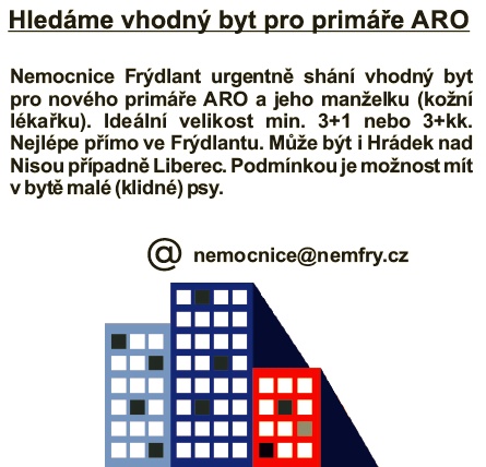 Hledáme vhodný byt pro primáře ARO 1 01