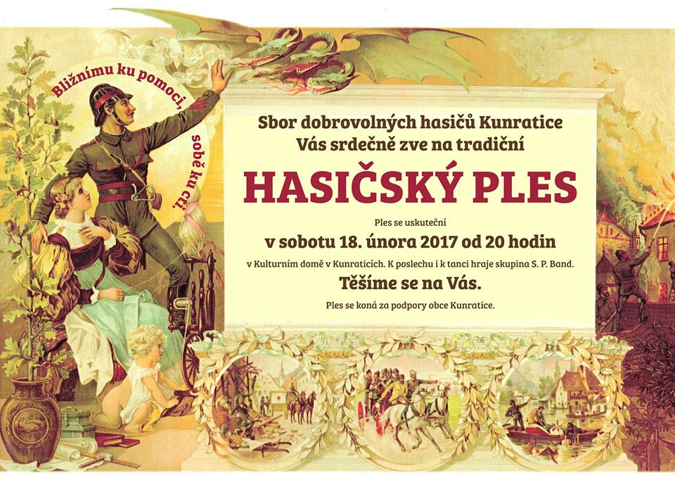 Pozvánka na Hasičský ples do Kunratic
