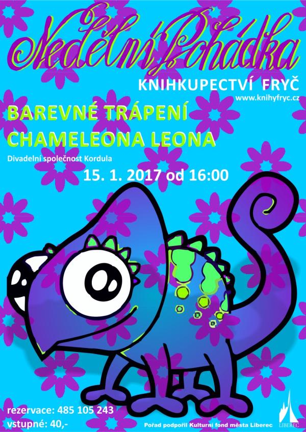 Pozvánka na nedělní pohádku Barevné trápení chameleona Leona