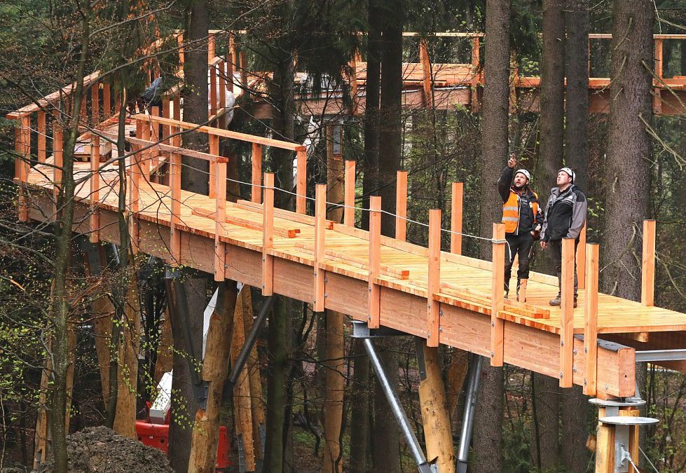 Stezka korunami stromů míří do finále. Srdcem věže povede tobogán