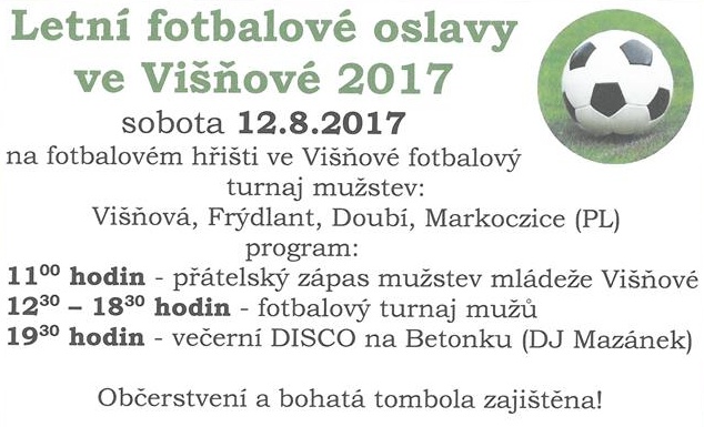 Letní fotbalové oslavy ve Višňové