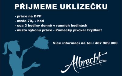 Plus 19 Volná pracovní pozice – uklízečka