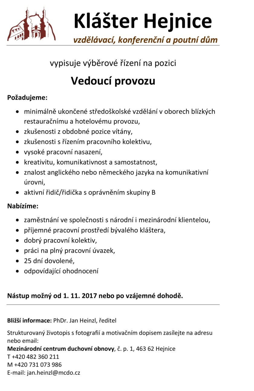 Volná pracovní pozice - vedoucí provozu 2 VR provozni MCDOHejnice e1509472512906