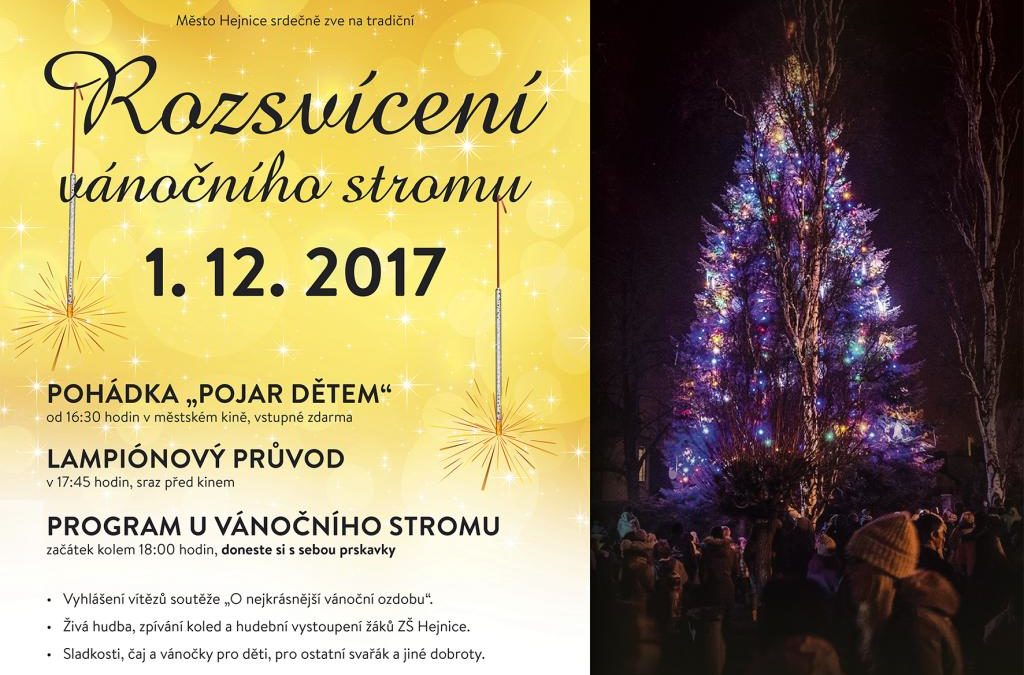 V pátek budou Hejnice rozsvěcet vánoční strom