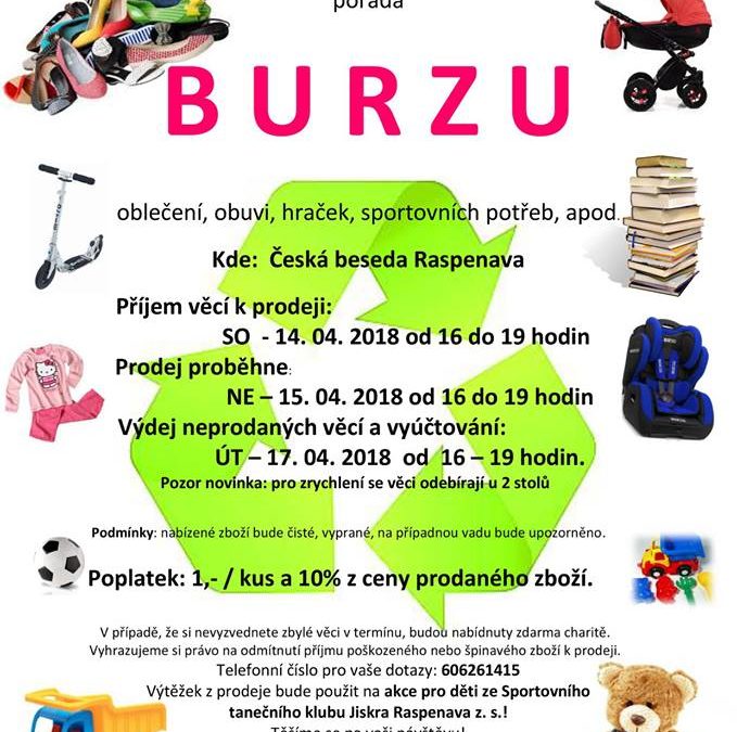 BURZA oblečení, obuvi, hraček, sportovních potřeb…