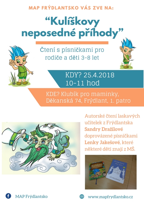 Pozvánka na autorské čtení s písničkami "Kulíškovy neposedné příhody" 1 “Kulíškovy neposedné příhody” 2