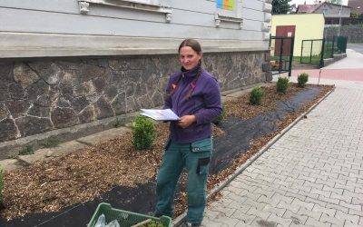 Budoucí zahradnice a zahradníci zkrášlili okolí školy v Husově