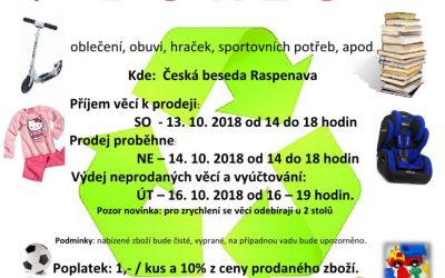 Burza oblečení, obuvi, hraček, sportovních potřeb, apod.