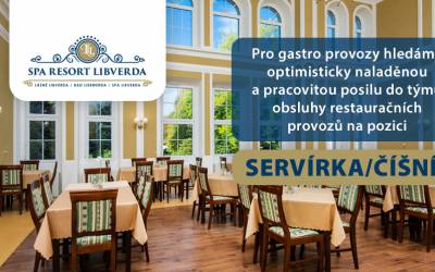 TJ Jiskra Višňová 26 Spa Resort Libverda hledá zaměstnance na pozici Servírka / Číšník