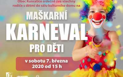 Maškarní karneval pro děti v Kunraticích