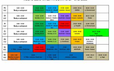 Restaurace, pohostinství, jídelny, kavárny, čajovny a bistra 36 Rozpis ledu Zimního stadionu Frýdlant 3. 2. až 9. 2. 2020