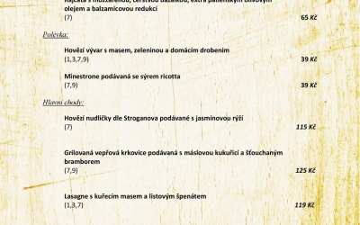 Plus 3 Polední menu v Zámeckém dvoře Černousy 17.-21. 2. 2020