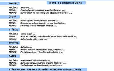 Nabídka restaurace Dělňák v Novém městě pod Smrkem 10.-14. 2. 2020