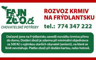 Plus 5 FAJN ZOO nově nabízí rozvážku krmiv pro vaše mazlíčky