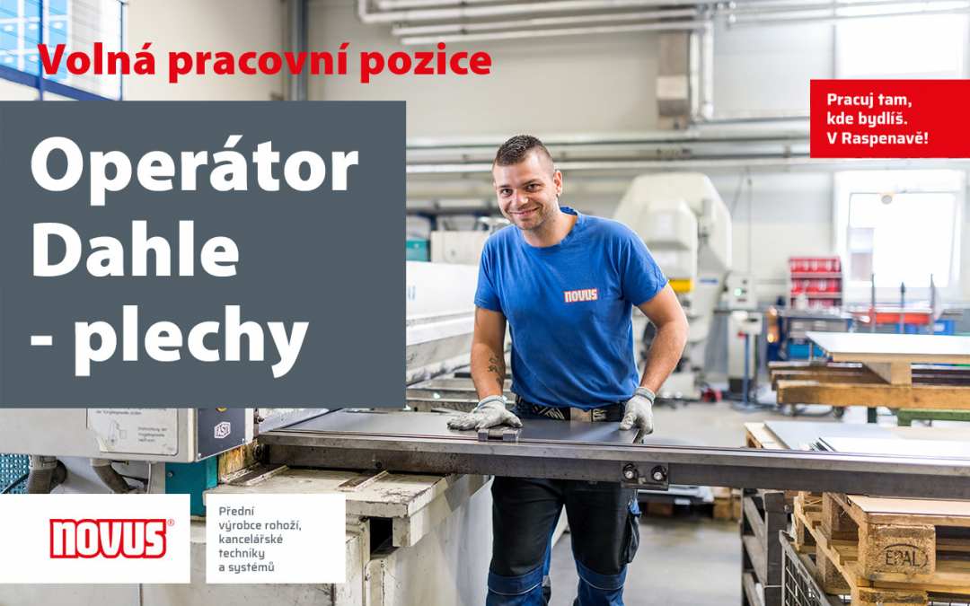 Volná pracovní pozice „Operátor Dahle – plechy“ ve společnosti NOVUS Česko v Raspenavě