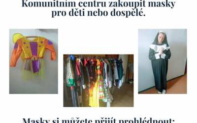 Plus 10 Přijďte si vybrat masku na karneval do Komunitního centra v Jindřichovicích
