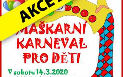 ZRUŠENO – Maškarní karneval pro děti v Bulovce