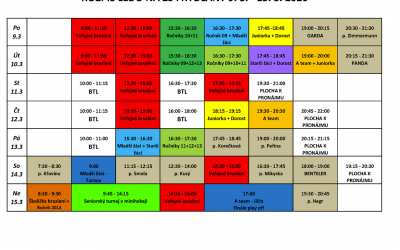 Rozpis ledu Zimního stadionu Frýdlant 9. 3. až 15. 3. 2020