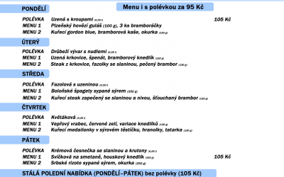 Plus 10 Polední menu v restauraci Dělňák v Novém městě pod Smrkem 2. 3. – 6. 3. 2020
