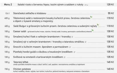 freedlantsko.eu 55 Kompletní menu rodinné restaurace a penzionu Na Rozcestí Frýdlant 30. dubna 2020