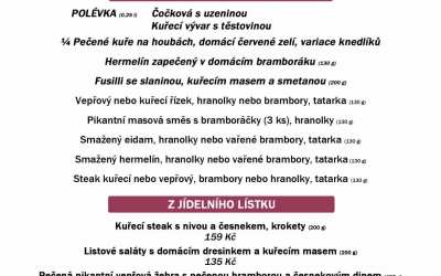 freedlantsko.eu 54 Polední menu na středu 13. května restaurace Dělňák v Novém městě pod Smrkem