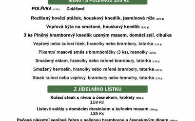 freedlantsko.eu 54 Víkendové menu s sebou od soboty 16. 5. do neděle 17. 5. restaurace Dělňák v Novém městě pod Smrkem